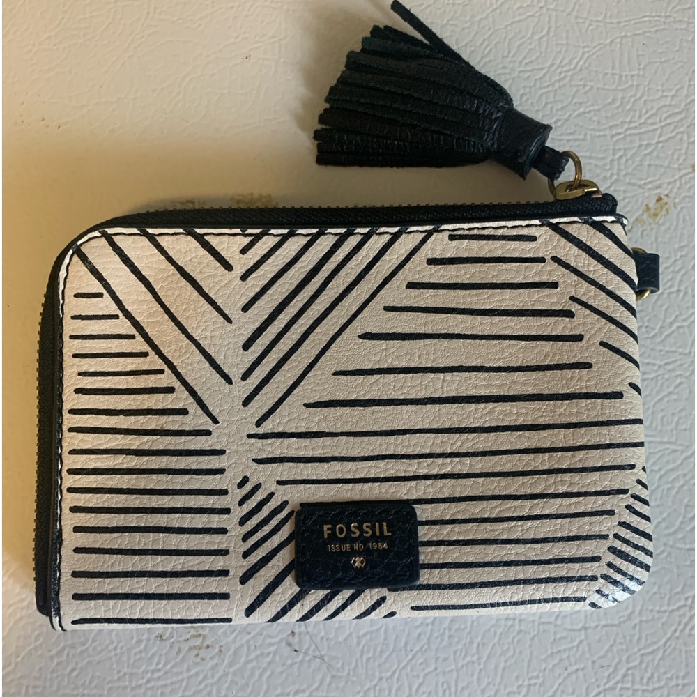 Fossil Striped Leather Wristlet